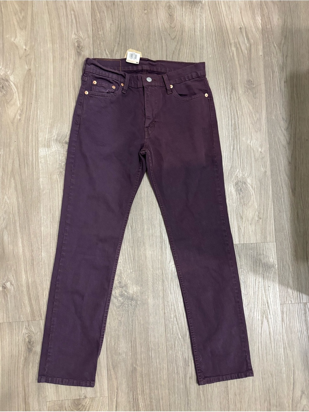 Men's Slim Straight Jeans in Deep Plum 30 by 30